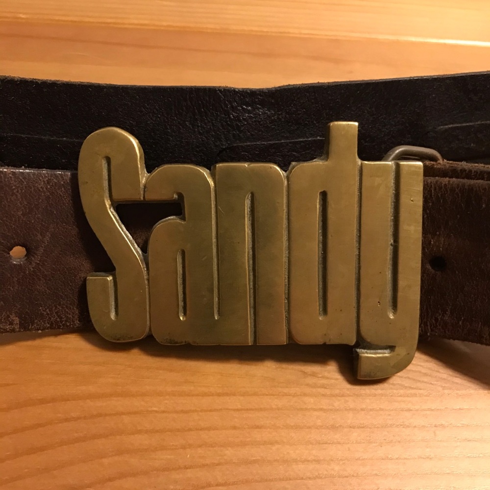 Sandy Vintage Brass Belt Buckle